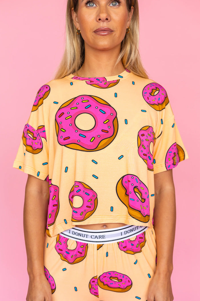 Haut Pyjama "I DONUT CARE"